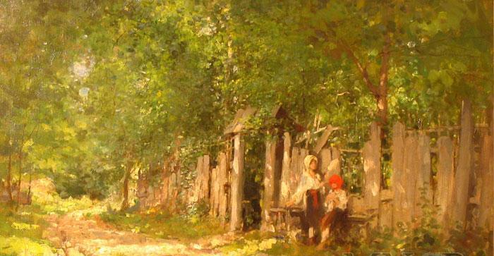 Nicolae Grigorescu Girls Spinning at the Gate France oil painting art